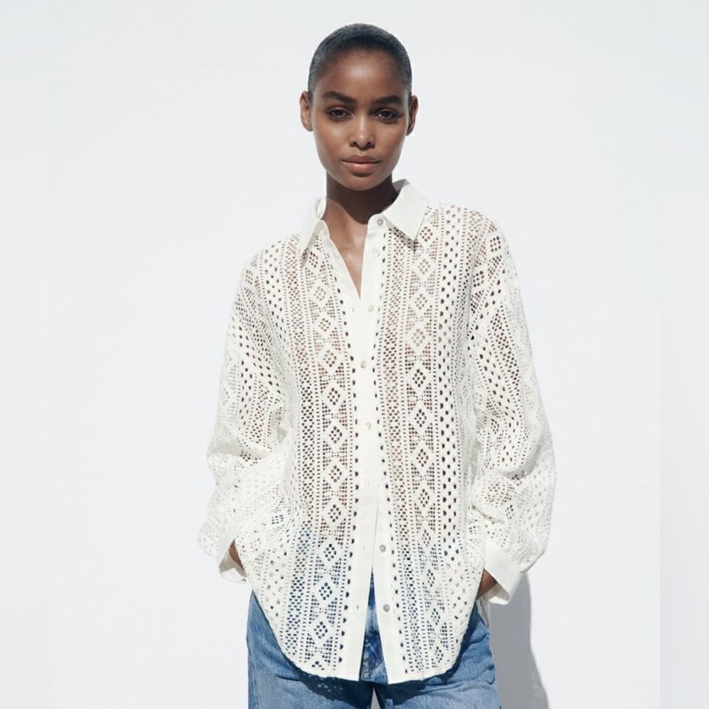 ZARA COMBINATION CROCHET SHIRT